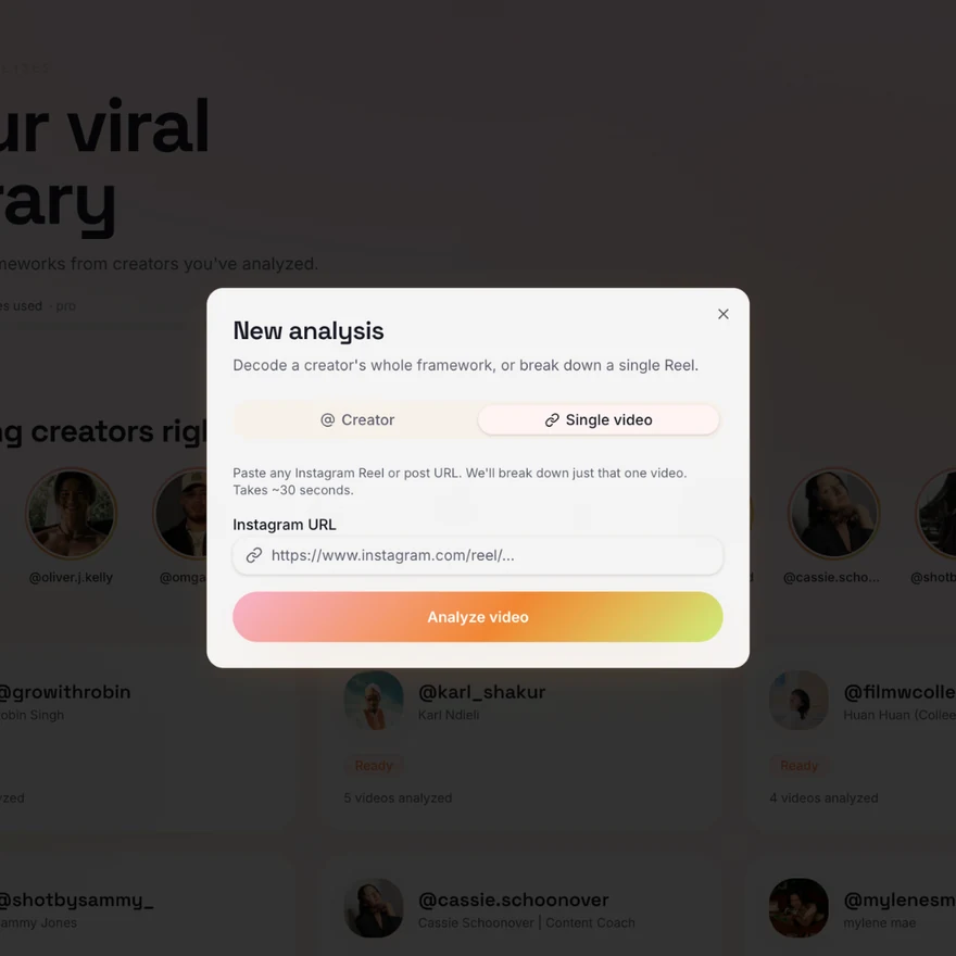 Instantly Analyze Viral Videos