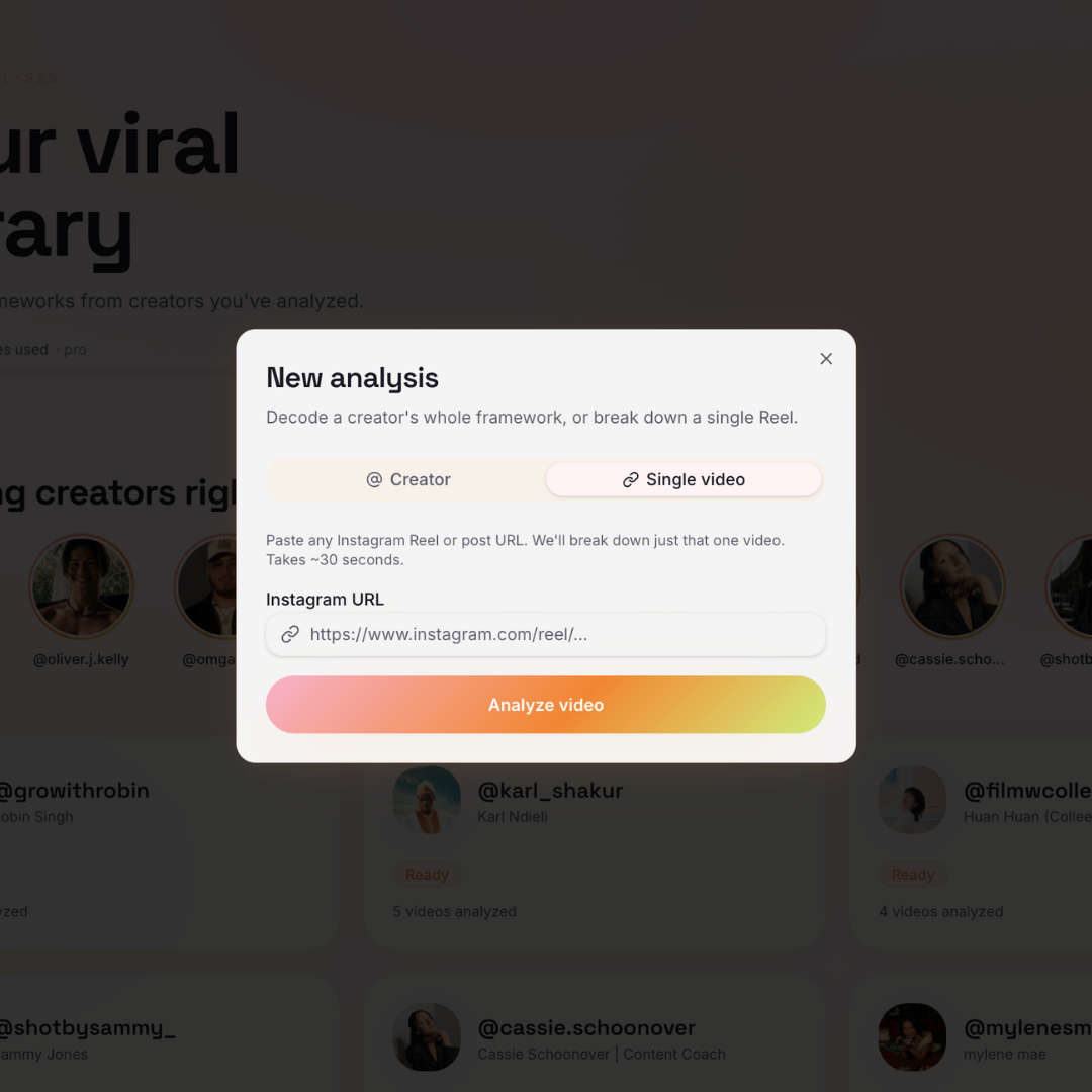 Instantly Analyze Viral Videos